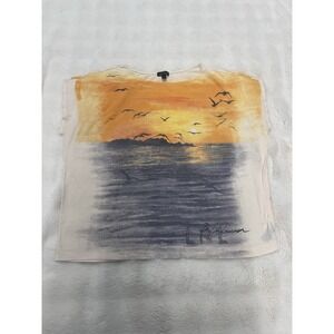 LRL Lauren Ralph Lauren Shirt Womens 3XL Scenic Beach Sunset Graphic Cotton Tee